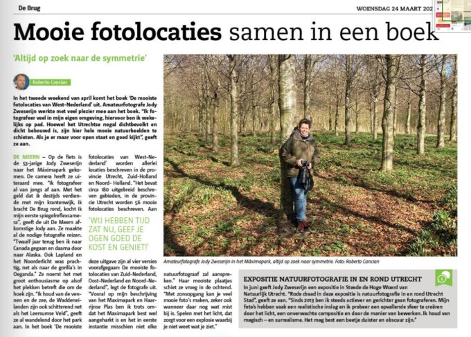 Interview met mij in weekkrant De Brug